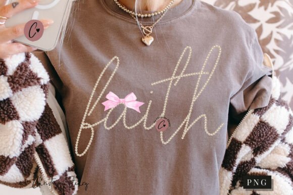 Coquette Pearl Faith PNG Design