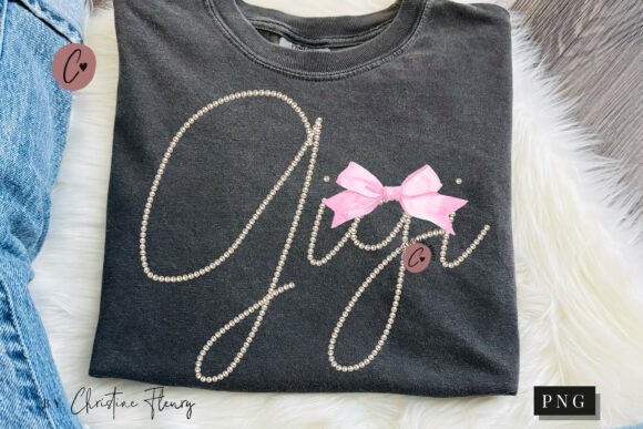 Coquette Pearl Gigi PNG Design for T-Shirt Designs