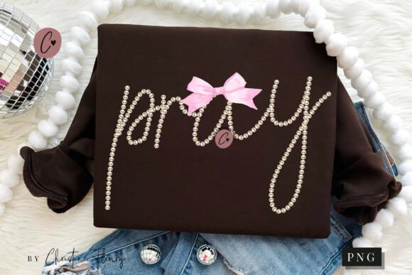 Coquette Pearl Pray PNG Design