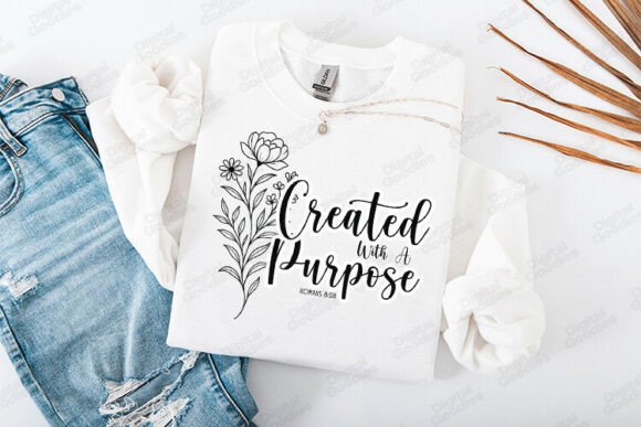 Created with Purpose Floral Faith Art T-Shirt Designs