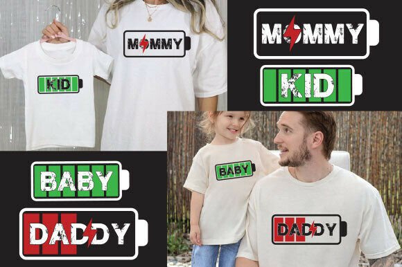 Cute Family Matching T-Shirt, 8 PNG Tee