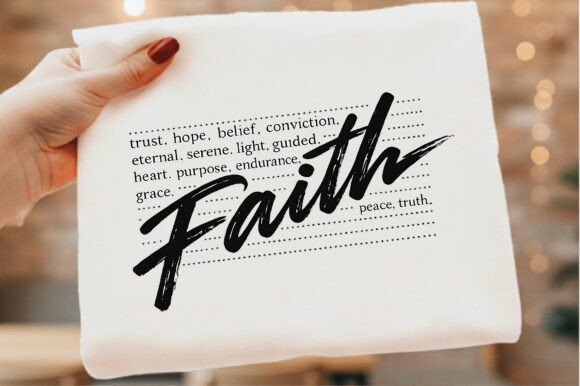Faith Word Cloud Minimalist Typography for T-Shirt Designs