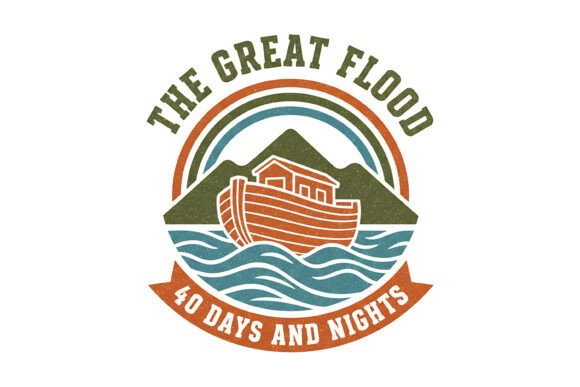 Great Flood Noah Ark Vintage Design T-Shirt Designs