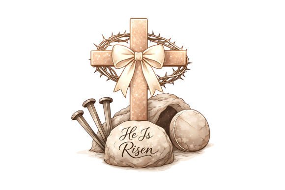 He is Risen Cross Easter Design
