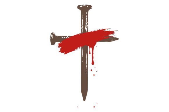Nail Cross Blood Faith Design T-Shirt Designs