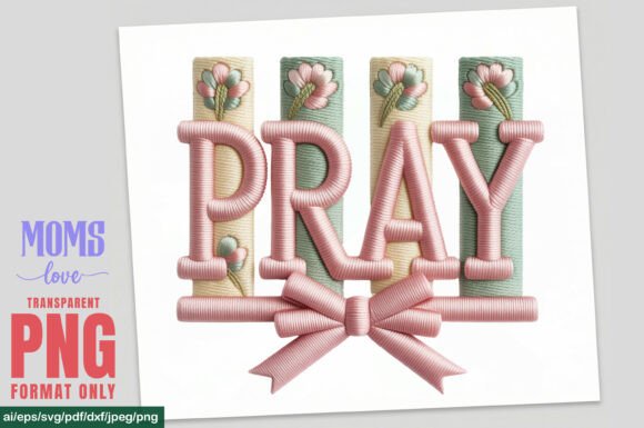 Pray Faux Crochet Yarn PNG for T-Shirt Designs