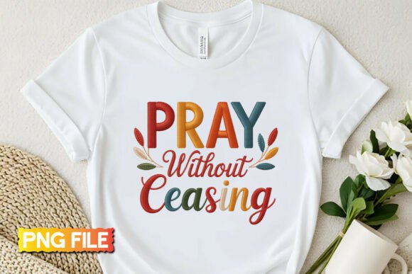 Pray Without Ceasing Embroidery PNG for T-Shirt Designs