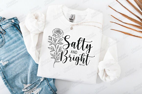 Salty and Bright Floral Faith Design T-Shirt Designs