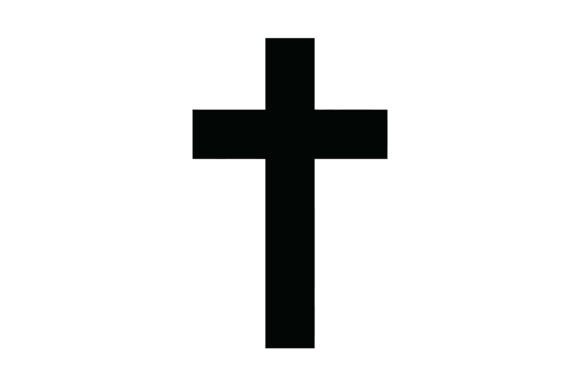 Simple Bold Black Cross Silhouette for T-Shirt Designs